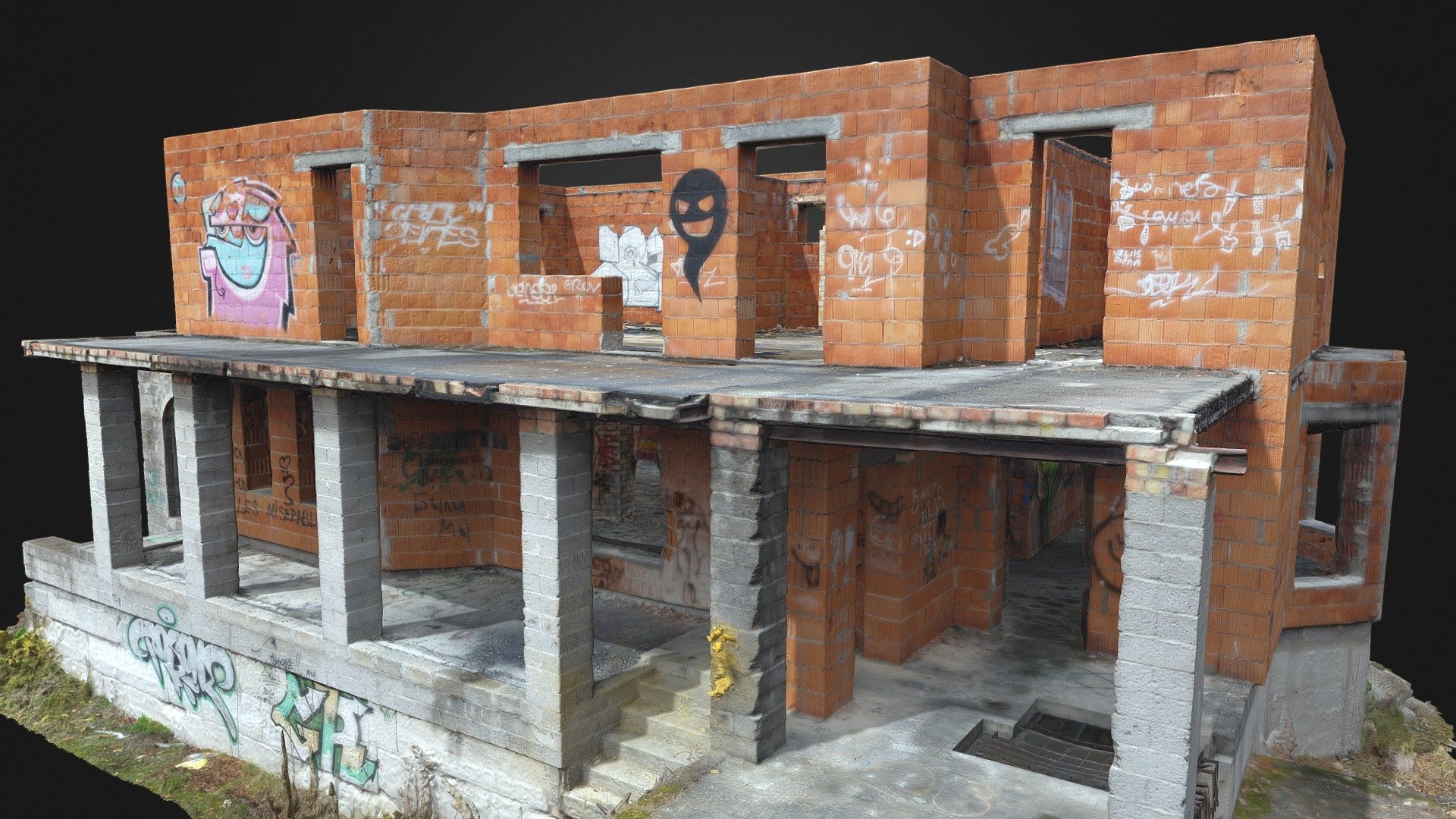 Abandoned Red Brick House - Buy Royalty Free 3D model by Abandoned ...