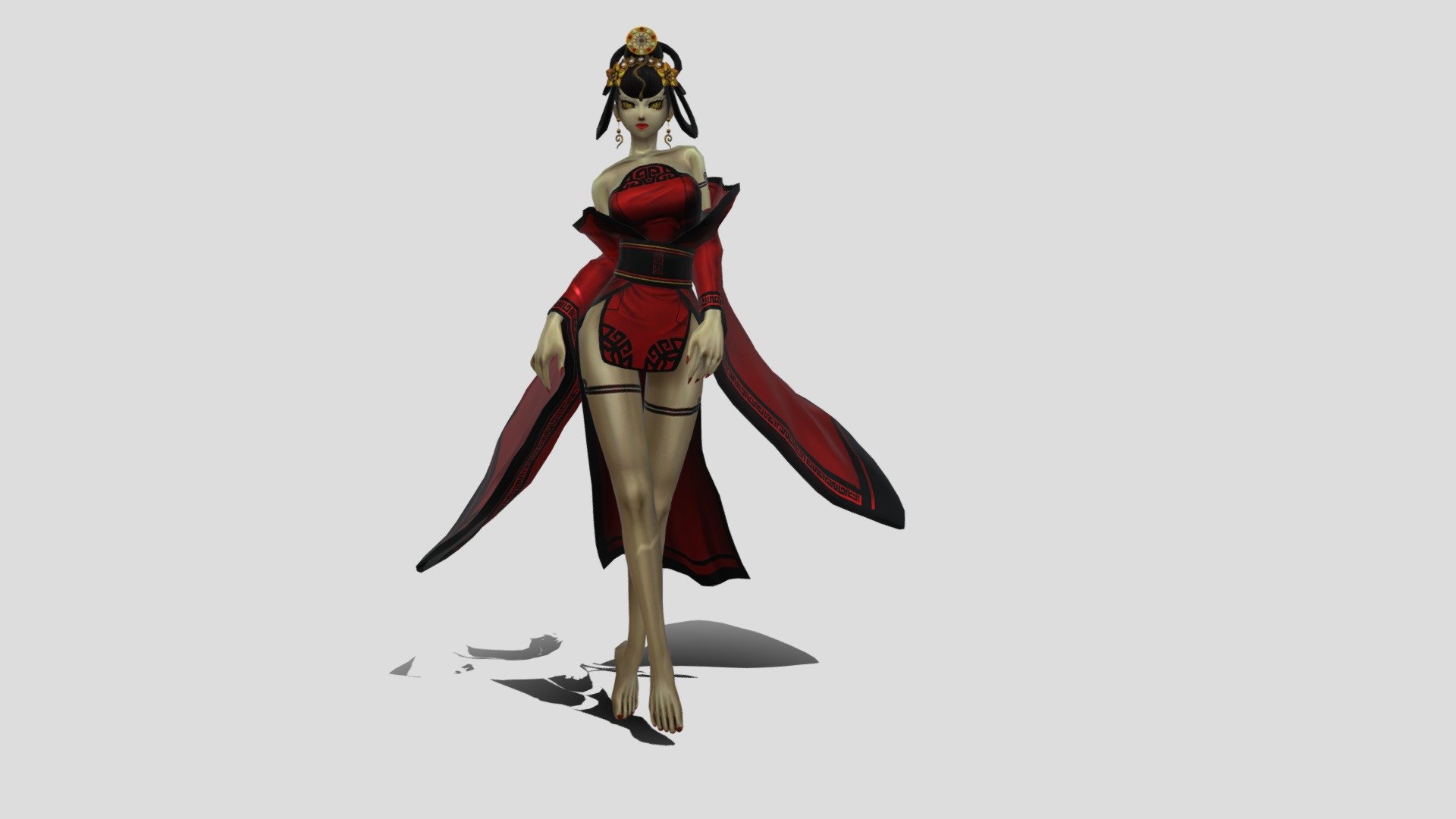 Red lady - 3D model by Placidusax (@thetaict002) [2079718] - Sketchfab