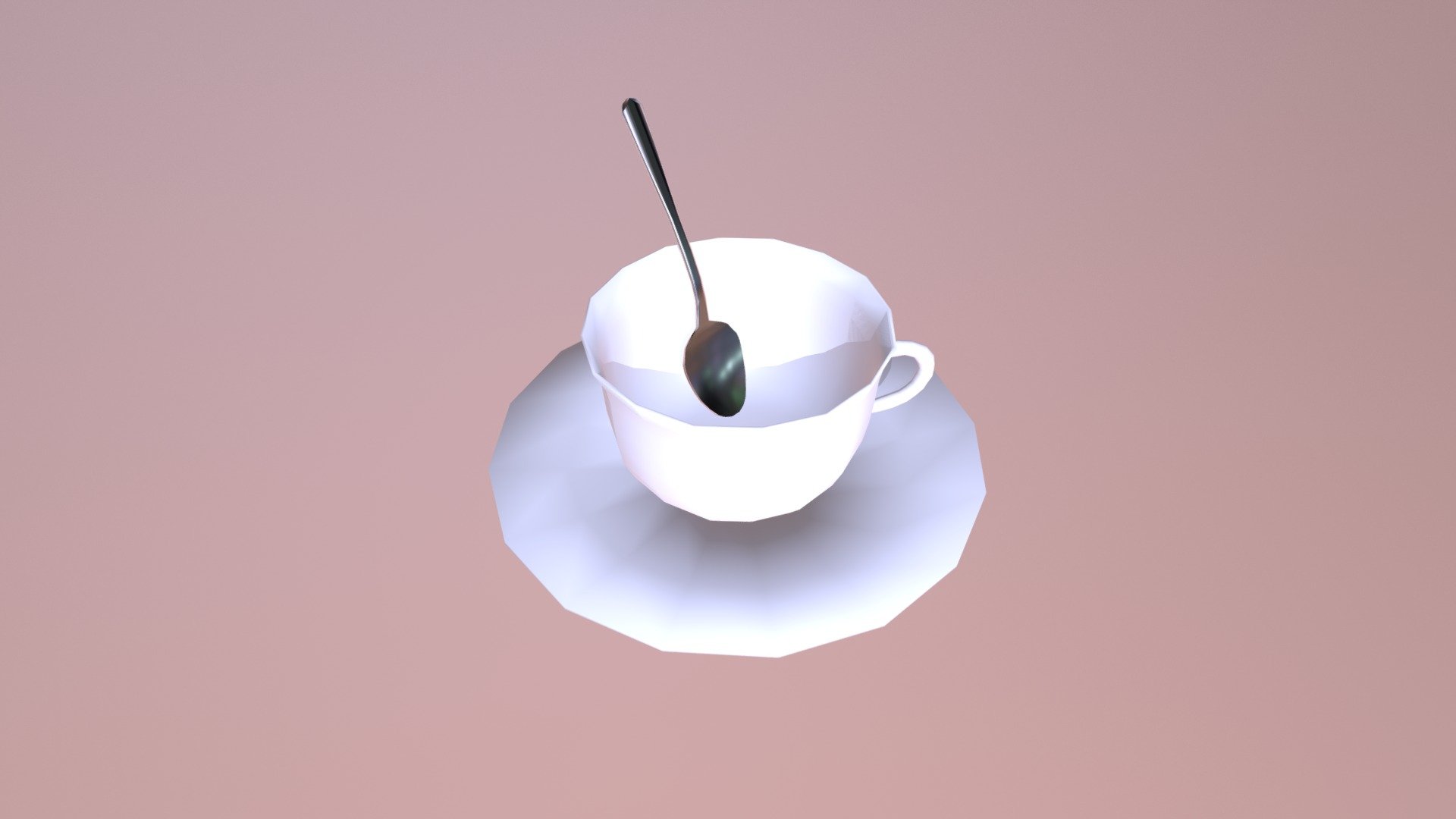 Game Ready Cup Plate and Spoon low-poly