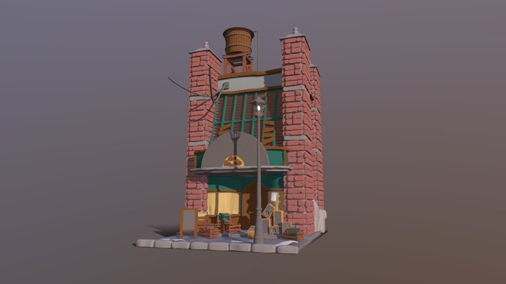 New York vinyl shop - Sculpting Exam 3D Model