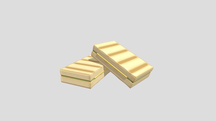 Low Poly Kaya Toast 3D Model