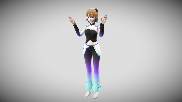 Pearl MilkTea Girl 3D Model
