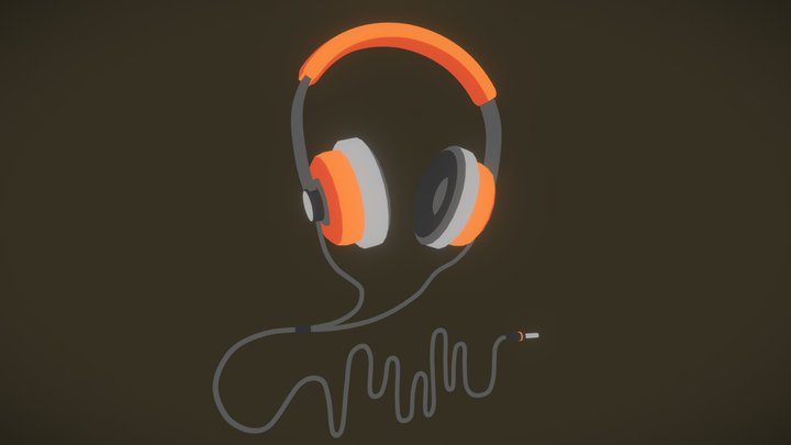 Headphones stylized 3D Model