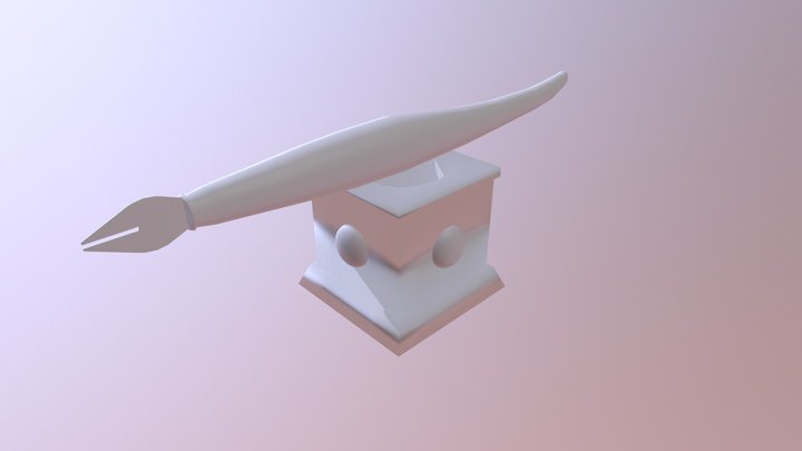 Pena com tinteiro do Dr. Bacamarte 3D Model