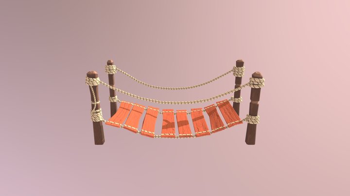 Stylized Rope Bridge 3D Model