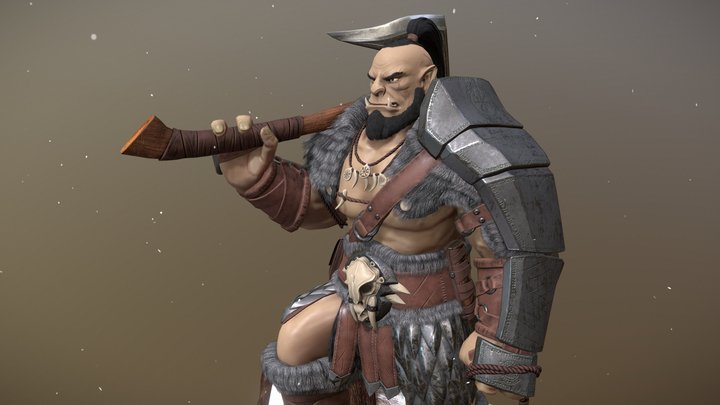 Nordic Orc Warrior - ZBrush / Maya / Substance 3D Model