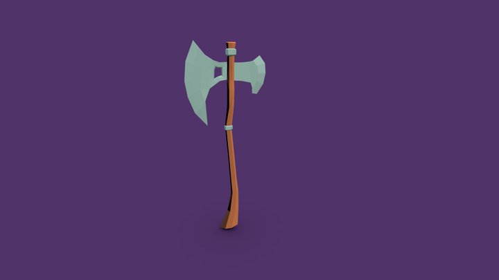 Low poly medieval AXE 3D Model