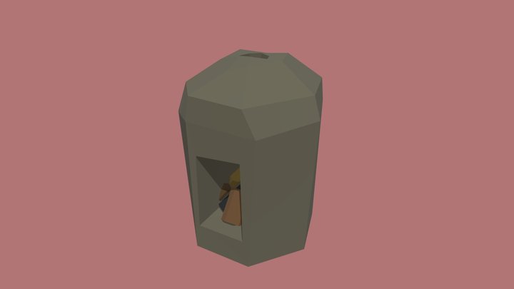 LowPoly Furnance Primitive 3D Model
