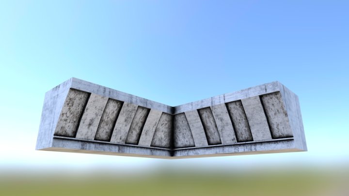 Ornate Wall trim corner decayed 3D Model
