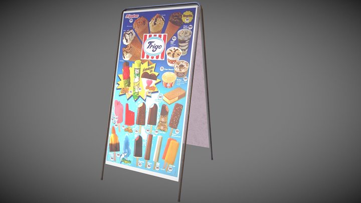 Ice cream banner 3D Model