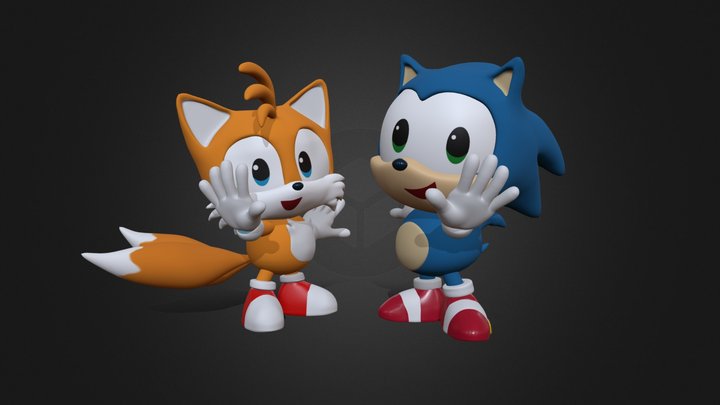 Sonic and Tails 3D Model