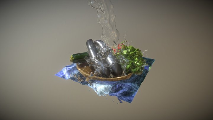 Vegetable Splash 3D Model