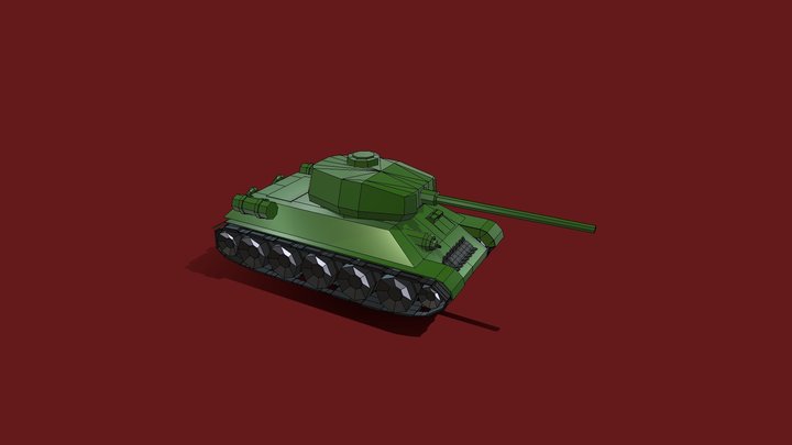 T-34E tank | 3D model