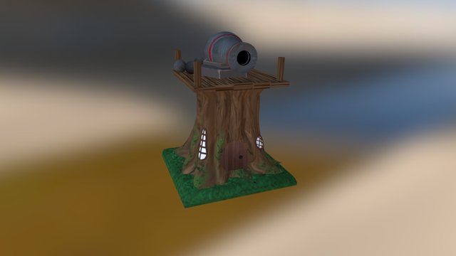 Treehouse Cannon 3D Model