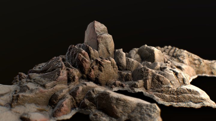 photoscanned rock low poly 3D Model