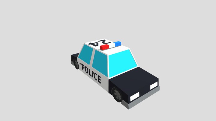 Low-Poly Police Car 3D Model