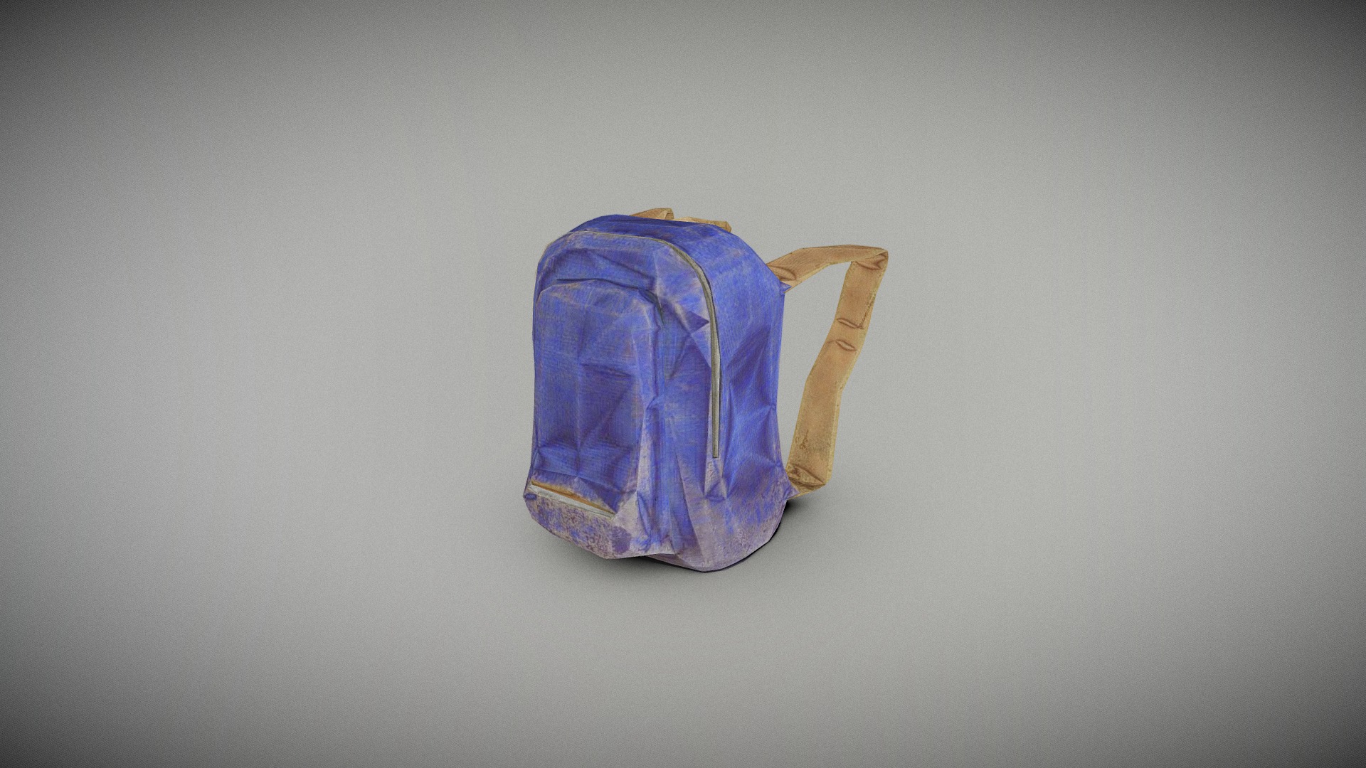 3D model Lowpoly Back Pack - This is a 3D model of the Lowpoly Back Pack. The 3D model is about a blue bag with a yellow strap.
