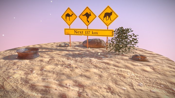 Desert Road 3D Model