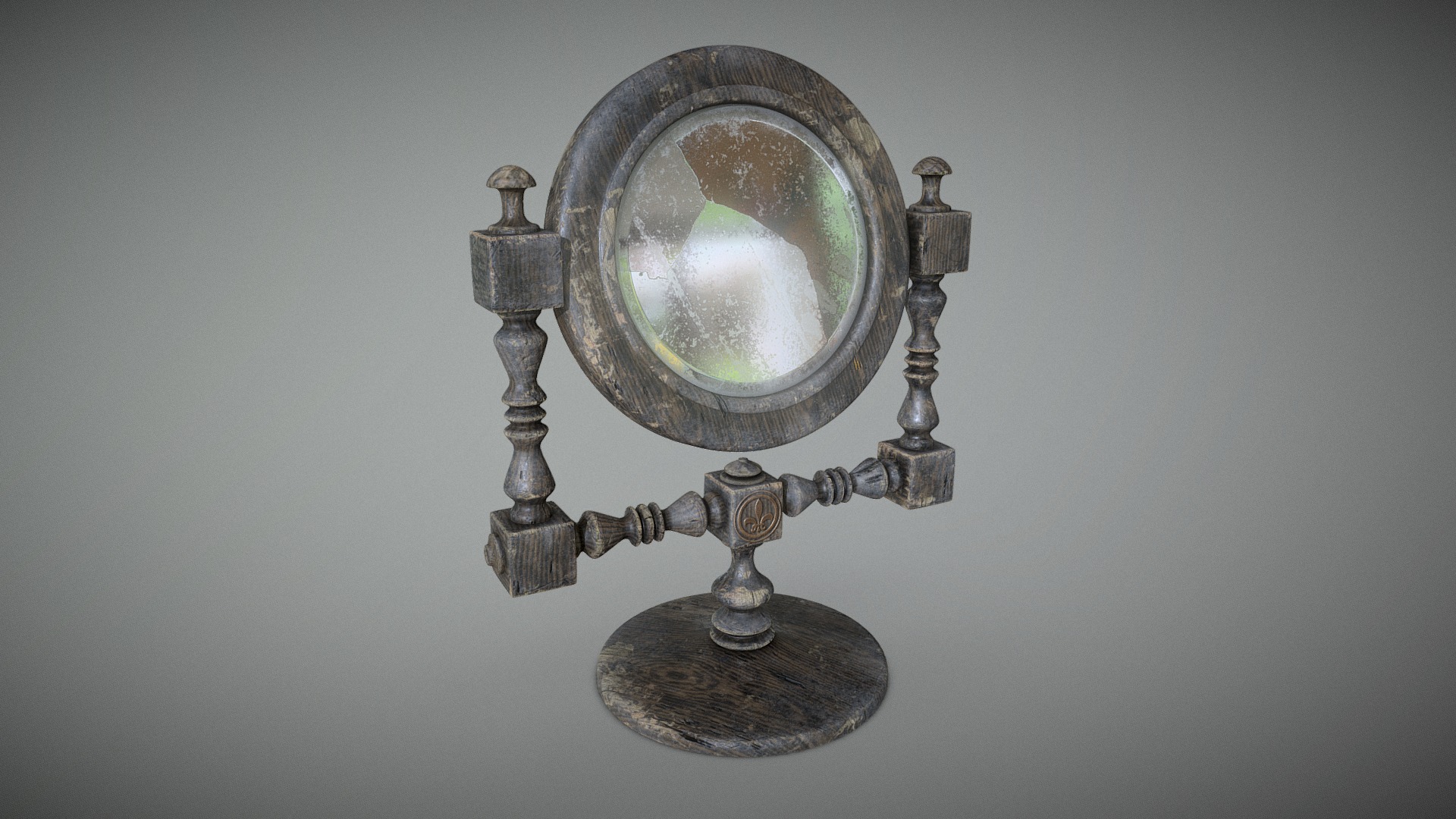 3D model Antique Mirror - This is a 3D model of the Antique Mirror. The 3D model is about a light fixture on a wall.