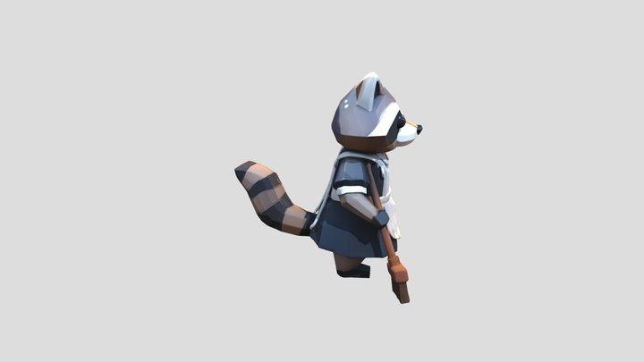 Maid Raccoon 3D Model