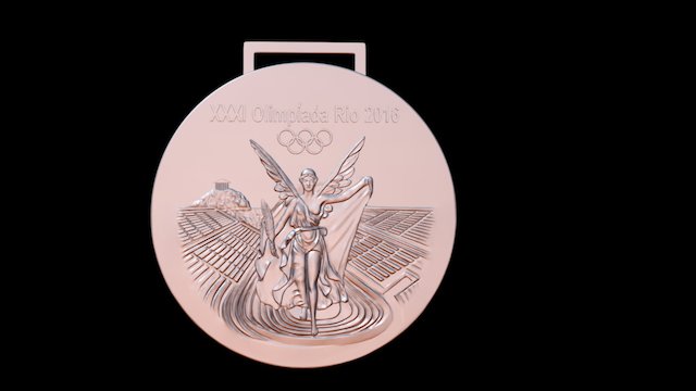 2016 Rio Olympics Medal 3D Model