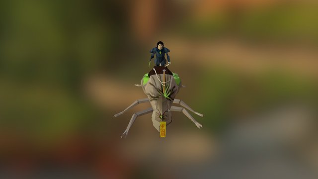 Beetle mount and rider 3D Model