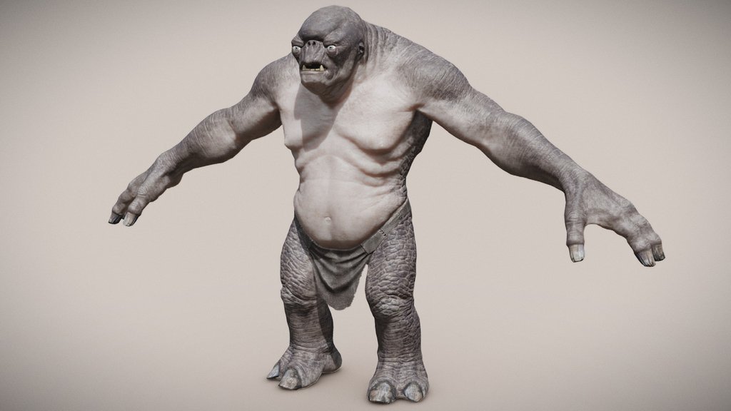LOTR Cave Troll - (for animating/rigging)