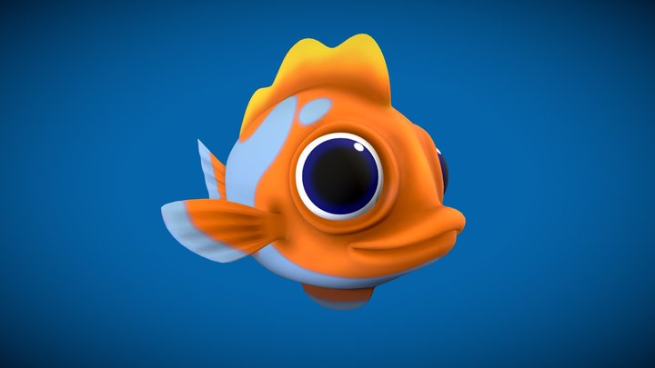 Cartoon Gold Fish 3D Model