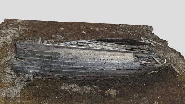 Old rowing boat at Calypsobyen, Bellsund 3D Model
