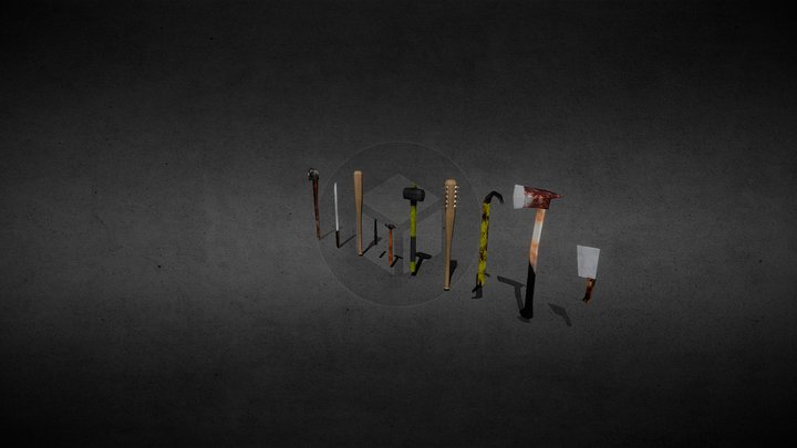 Low Poly Melee Weapons Pack 3D Model