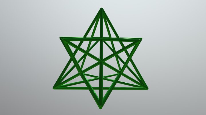 Icosahedron with Space Diagonals 3D Model