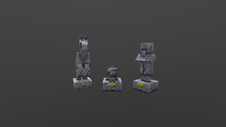 Minecraft Statue Pack [3 Models] 3D Model