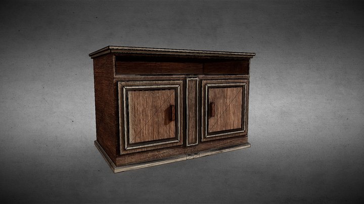 Wooden Storage Cabinet 3D Model