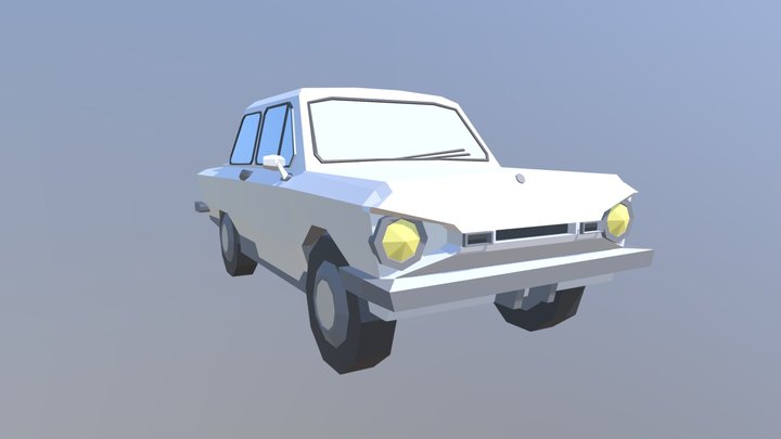 Low-poly retro car 3D Model