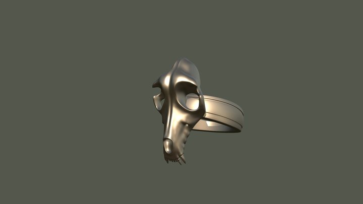 "Wolf skull" ring 3D Model