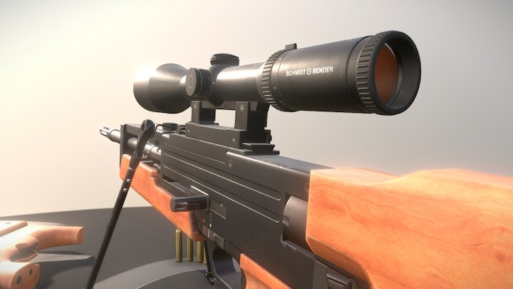 WA 2000 Sniper Rifle 3D Model