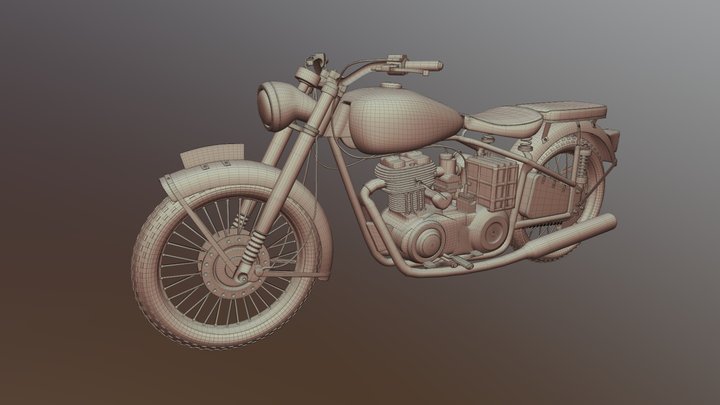 BSA Motorbike_1953 3D Model