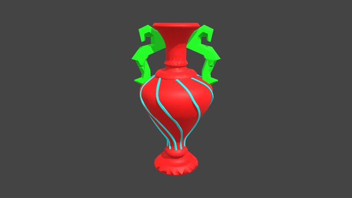 Vase High Poly ID Tag colors 3D Model