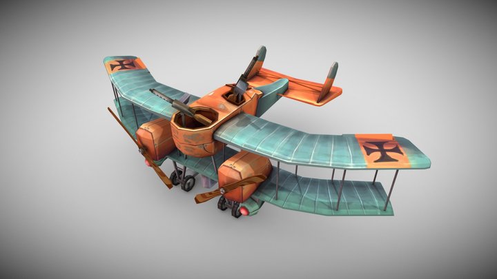 WW1 Stylized Plane (Gotha G.1) 3D Model