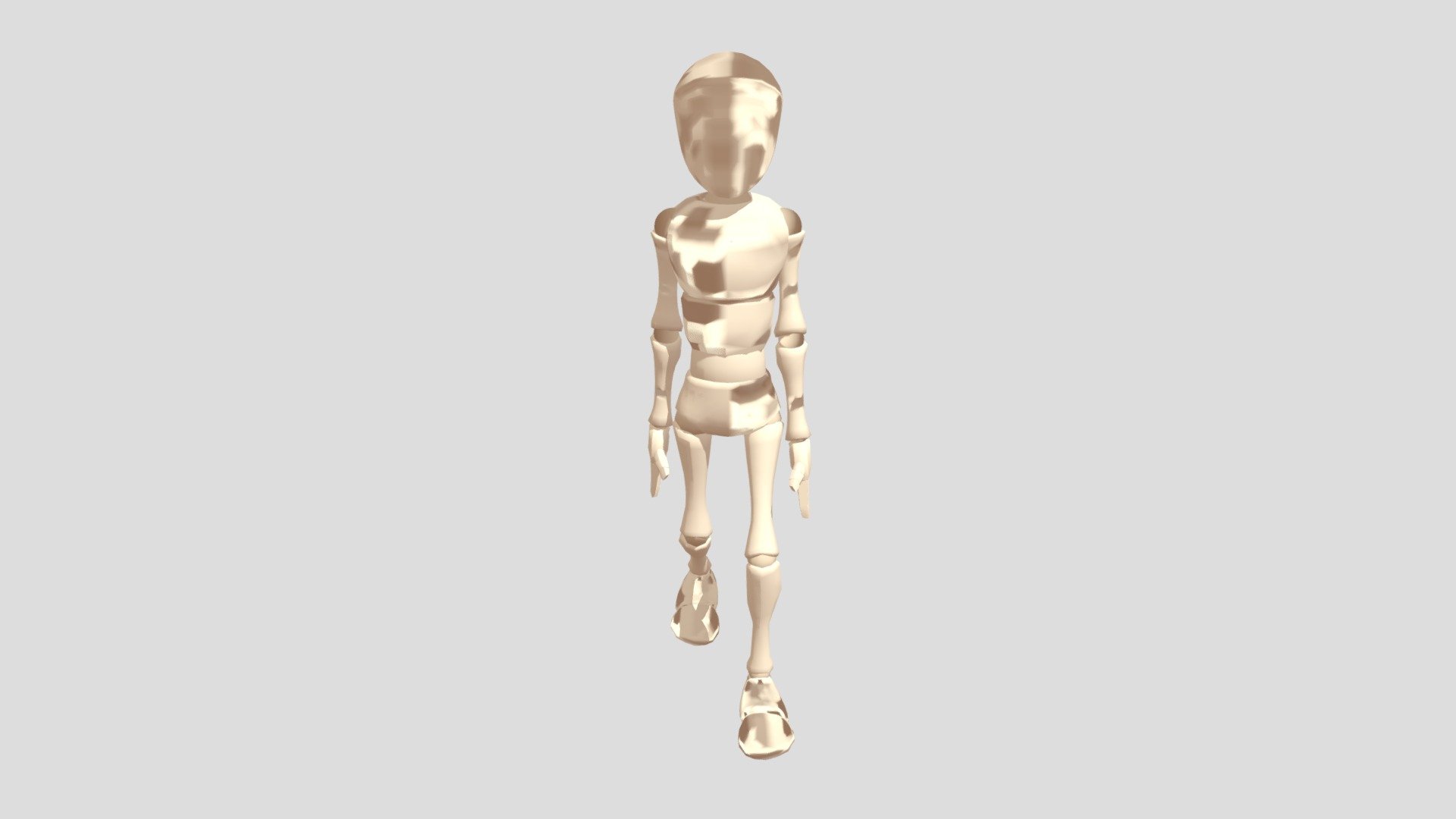 Bony man walk cycle