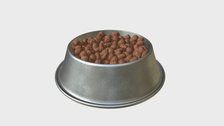Dog bowl with food 3D Model