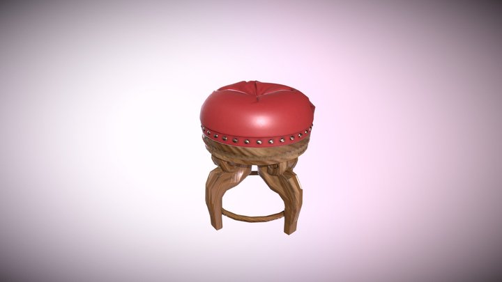 Red Stool 3D Model