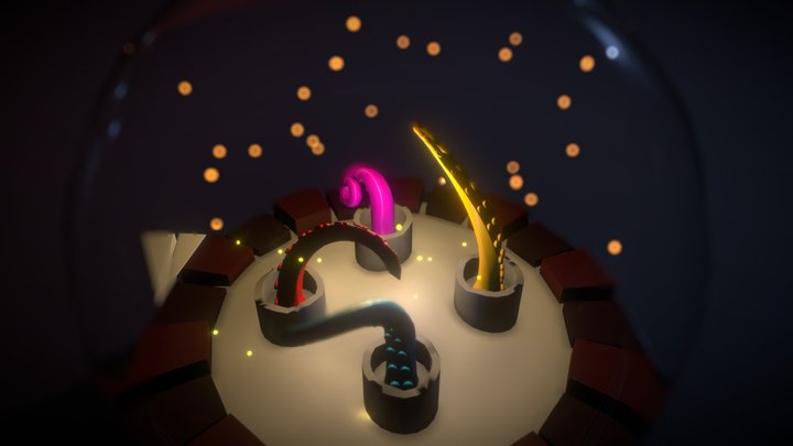 Swirling Tentacles Plane 3D Model