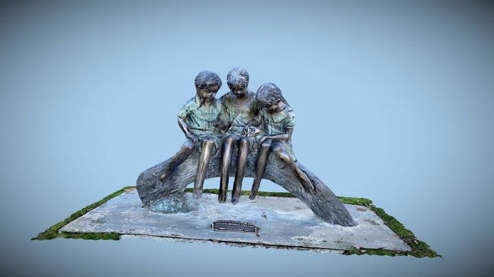 "Three Girls on a Log" lidar 3Dscan 3D Model