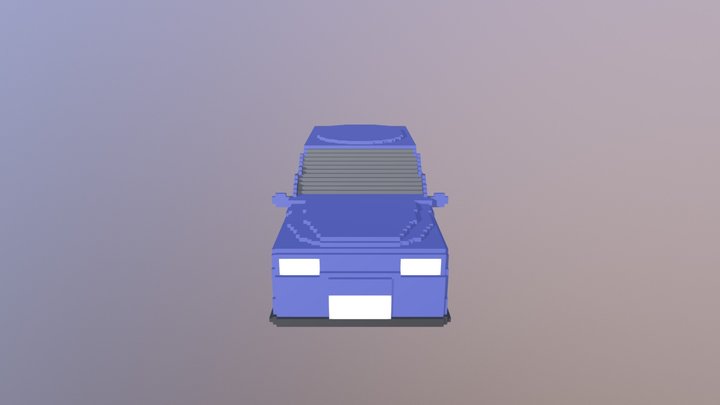 Voxel Hatchback Car 3D Model