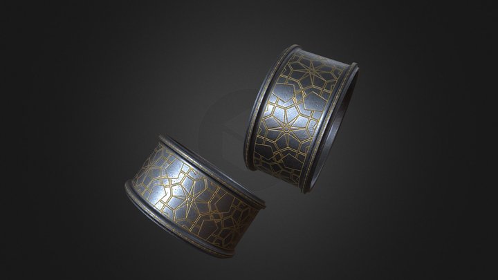 LV diamond bangle bracelet 3D model 3D printable
