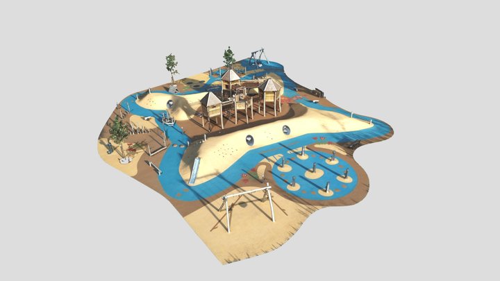 Žaidimo aikštelė Biržai/  Playground in Birzai 3D Model