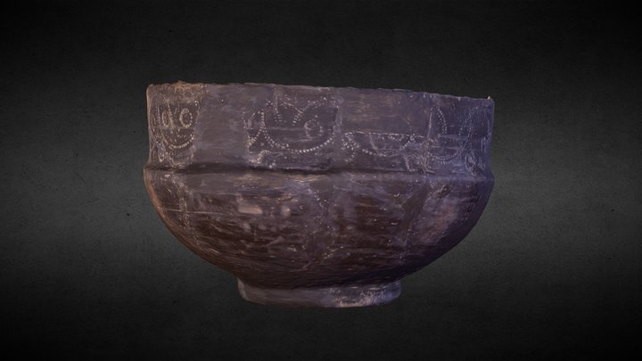 Cerámica estampillada gris 3D Model