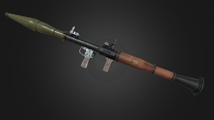 RPG 7 Handheld Anti-Tank Grenade-launcher PBR 3D Model