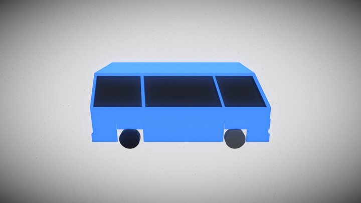 Low Poly Van 3D Model